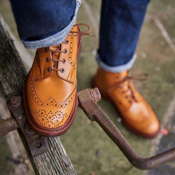 Tricker’s Stow country boot in Acorn Antique leather